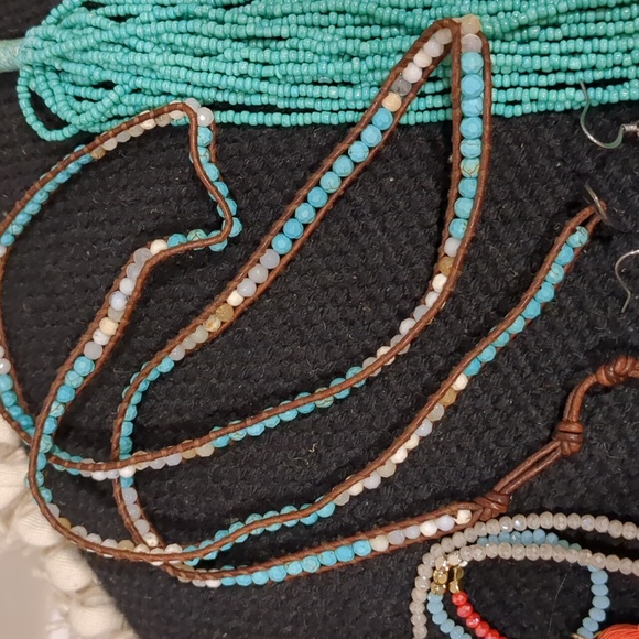 Beaded Turquoise Tassel Boho Jewelry Bundle - Picture 4 of 7